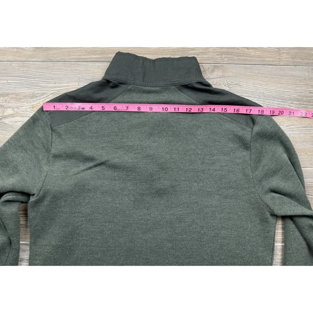 Banana Republic Mens MED 1/4 Button Henley‎ Shirt Green Cotton Blend Long Sleeve